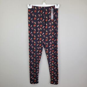 Lips And Lipsticks Prints Polyester Spandex‎ Ankle Leggings Plus Size